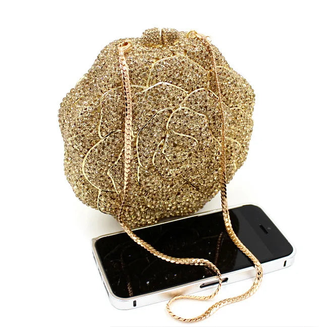 Requintado design rosa sacos de cristal completo strass saco oco metal diamante festa senhoras saco noite