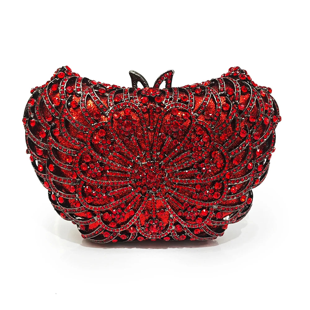 Ab mulheres bolsas de noite ouro metal luxo senhora diamante bolsas bolsa cocktail garras jantar baile cristal embreagem strass