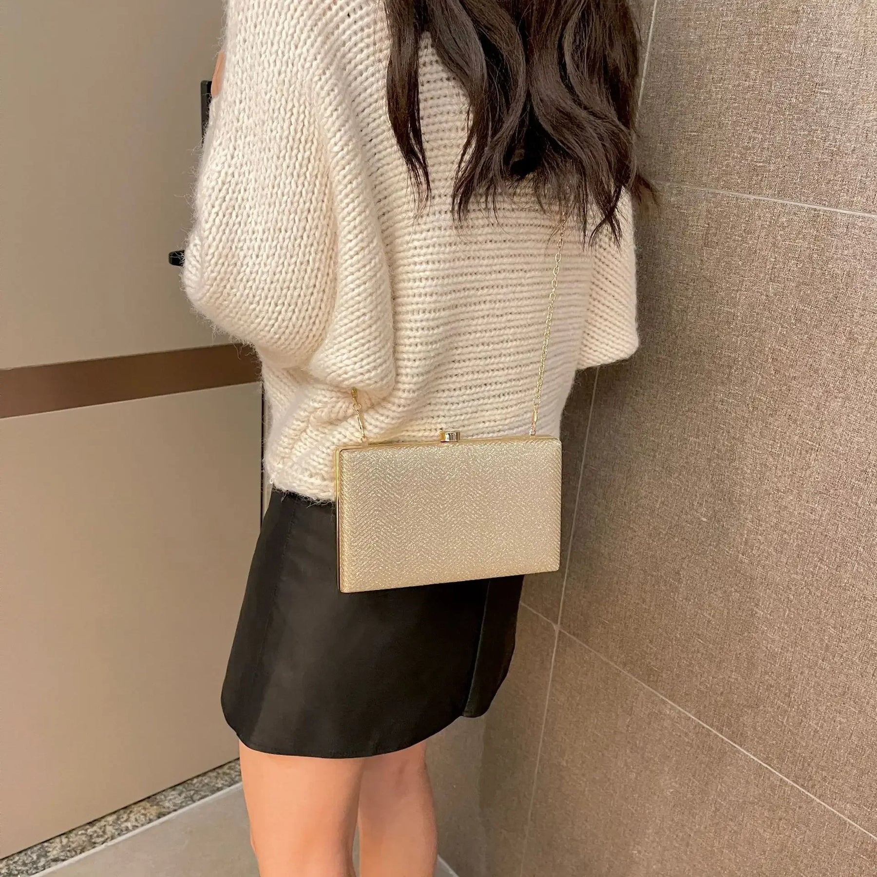 Elegante jantar saco de embreagem bolsa de ombro feminino brilhante grampo de cabelo pequena caixa de maquiagem nova 2025 tendência da moda