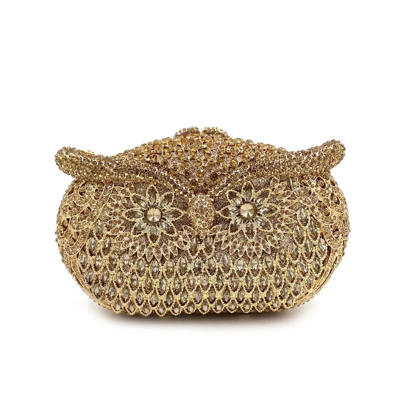 Bolsa de mão de noite em formato de coruja, multicolorida, grande, strass, bolsa de festa feminina, bolsa de baile, mini minaudiere