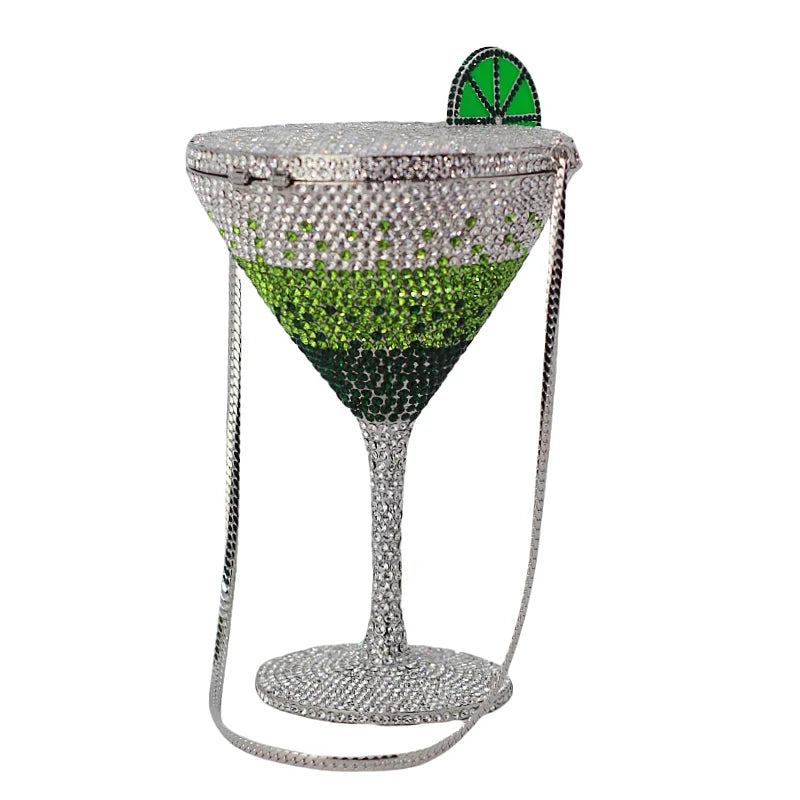 Martin cocktail copo diamante saco de noite nova chegada cristal nupcial bolsa jantar garras feminino bolsa cristal strass sacos