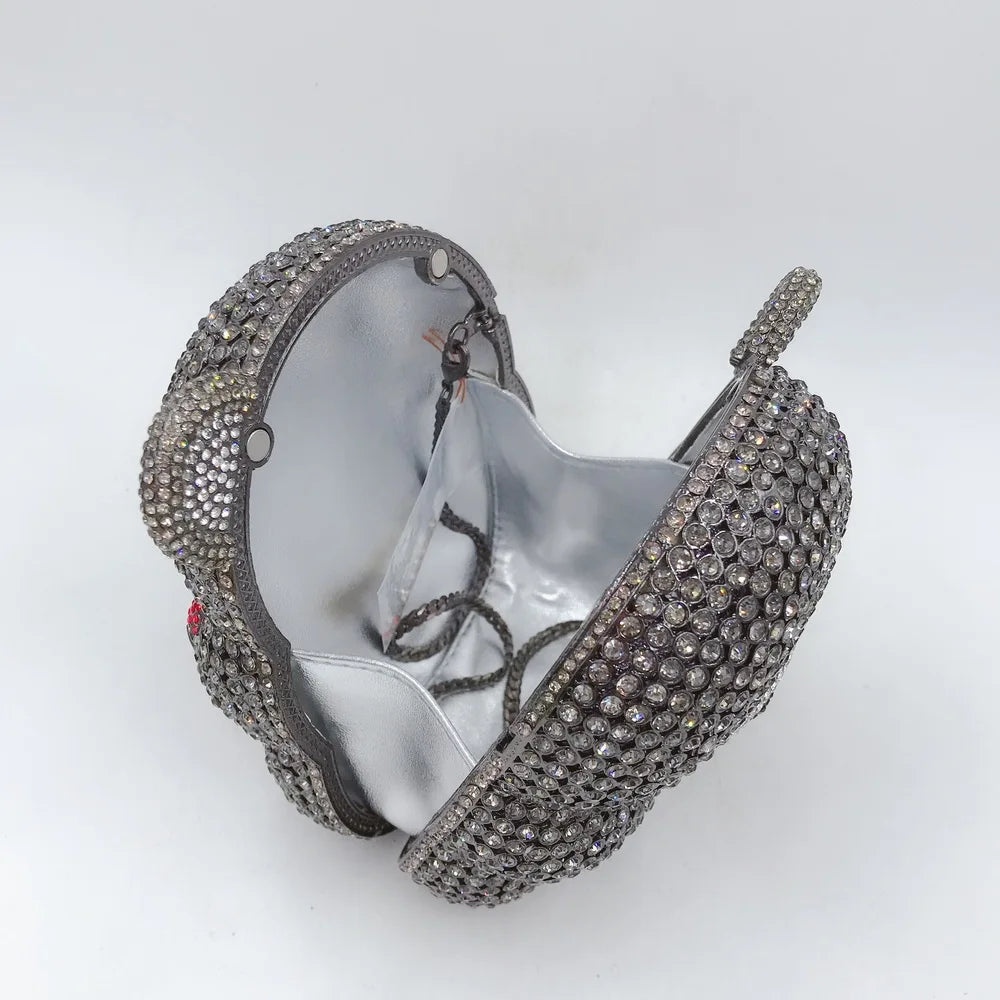 Urso de pelúcia dos desenhos animados strass saco vazio metal cristal jantar artesanal diamante bolsa feminina acessível glitter acolchoado crossbody