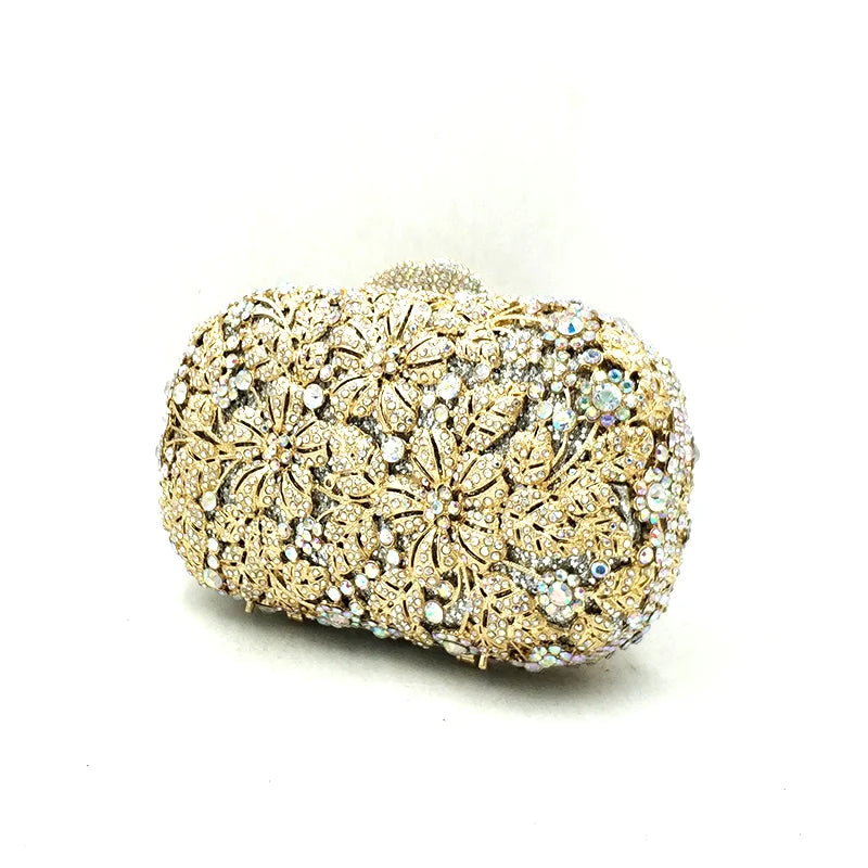 Mulheres saco de festa à noite diamantes elegante embreagem cristal luxo nupcial festa casamento carteira bolsa flor bolsas cristal