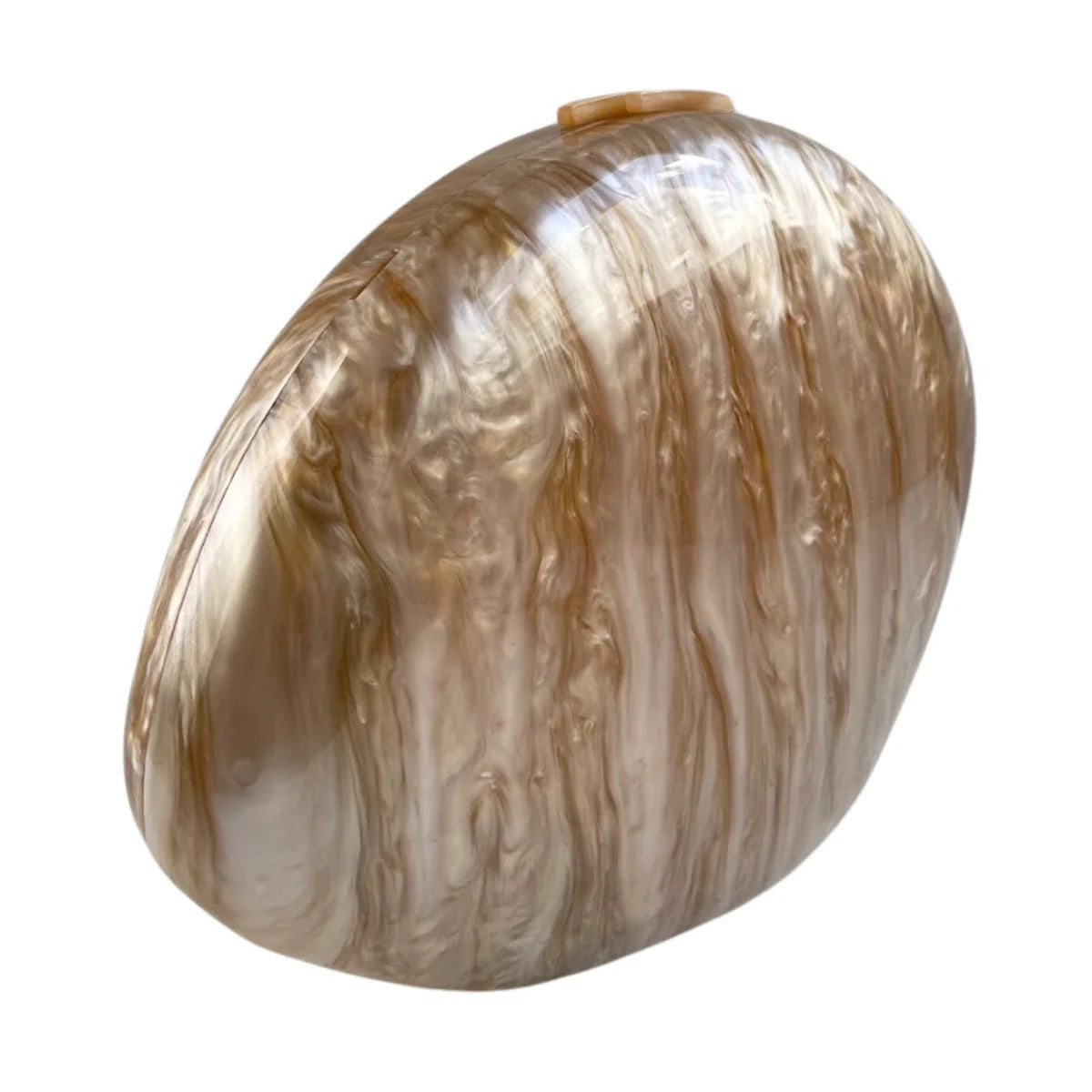 Bolsa Clutch Oval Caramelo