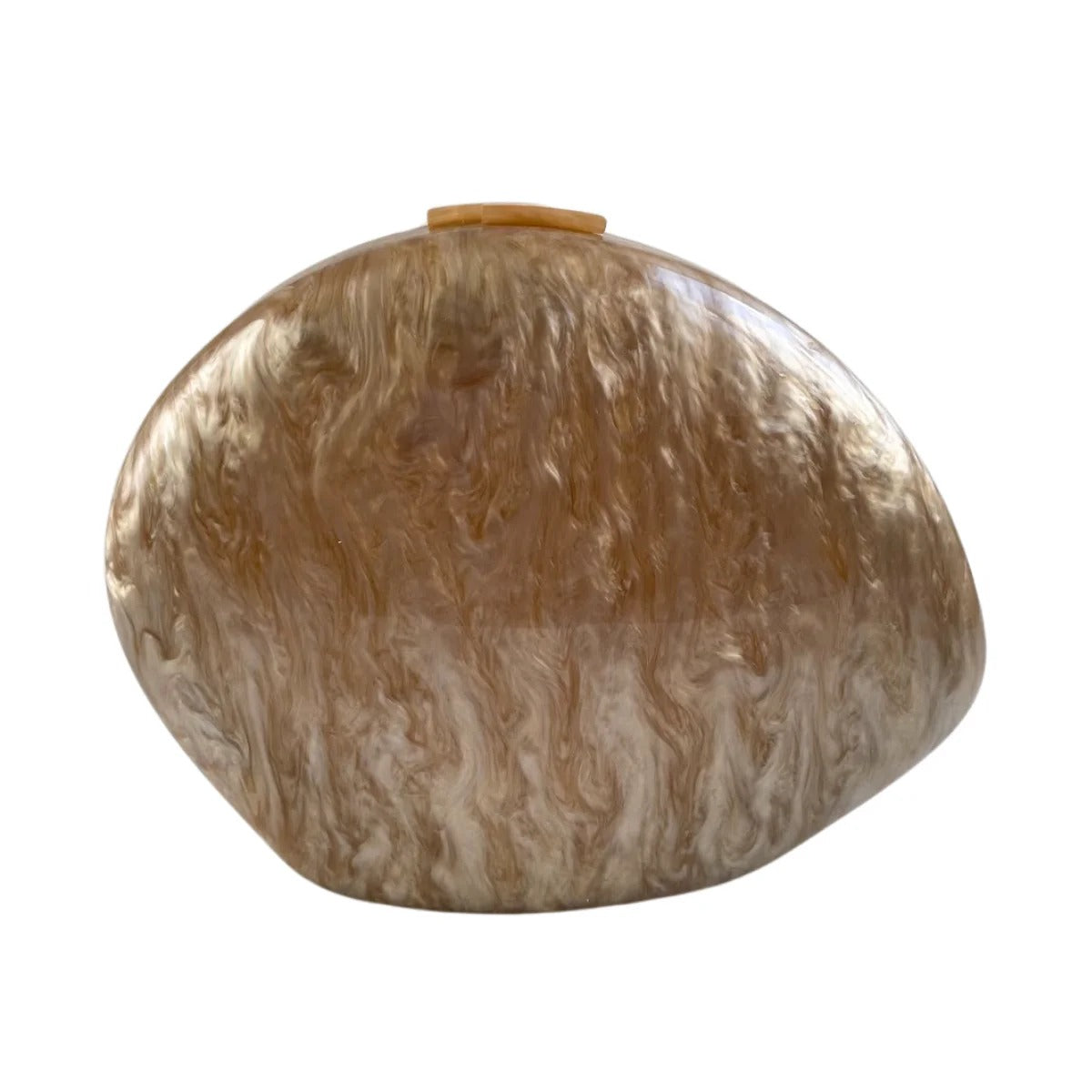 Bolsa Clutch Oval Caramelo