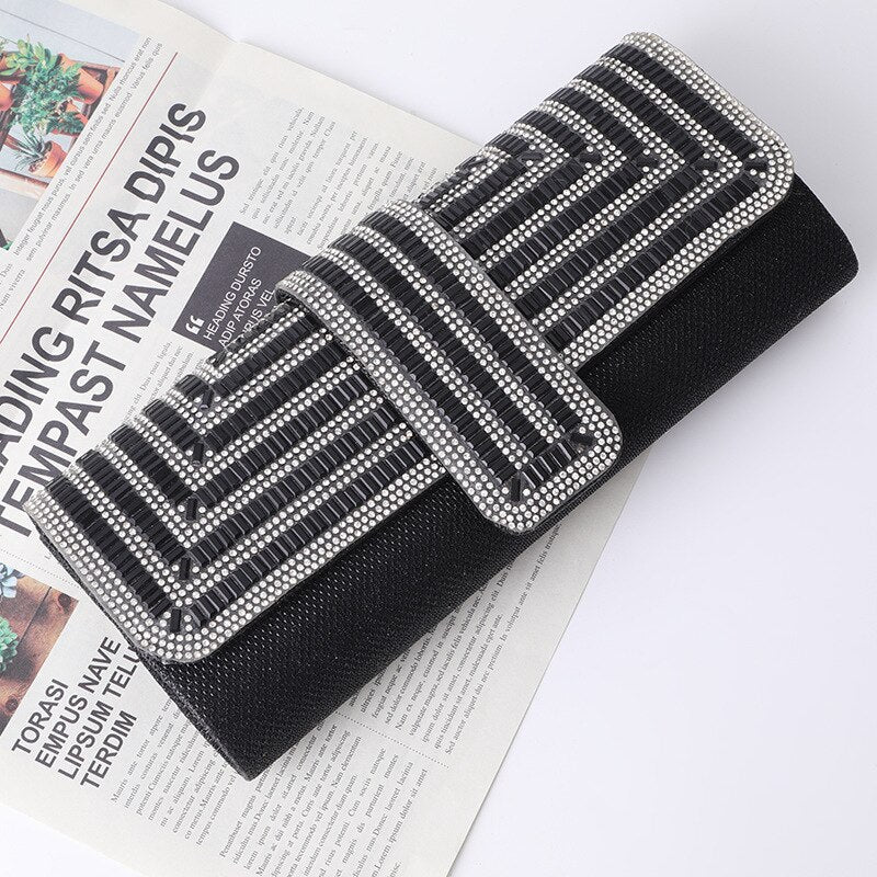 Bolsa Clutch Lia Elegante com Detalhes em Strass Luxo - FANICH