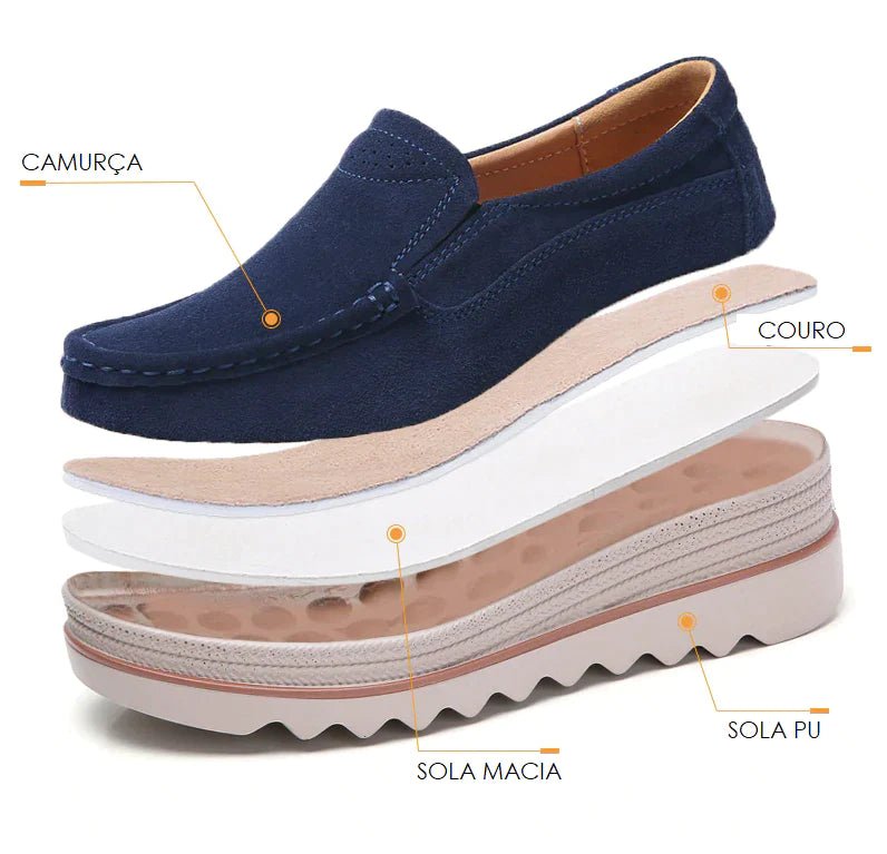 Mocassim Feminino Camélia Camurça - FANICH