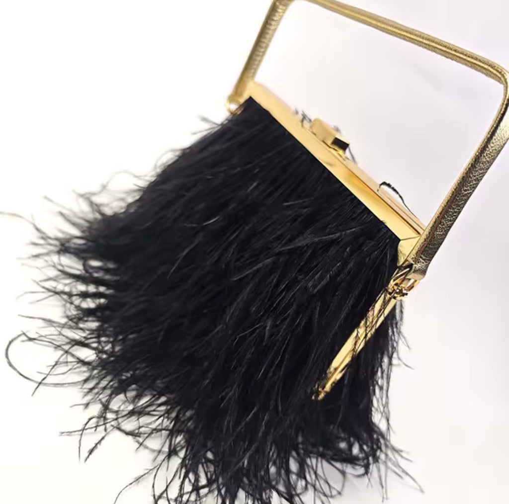 Bolsa Clutch Plumas Salyna