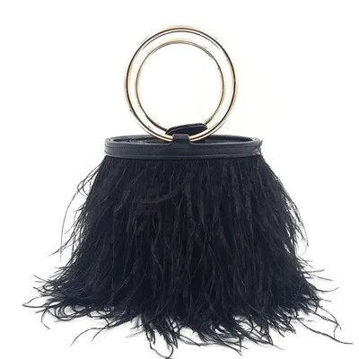 Bolsa Clutch Plumas Laila Musk