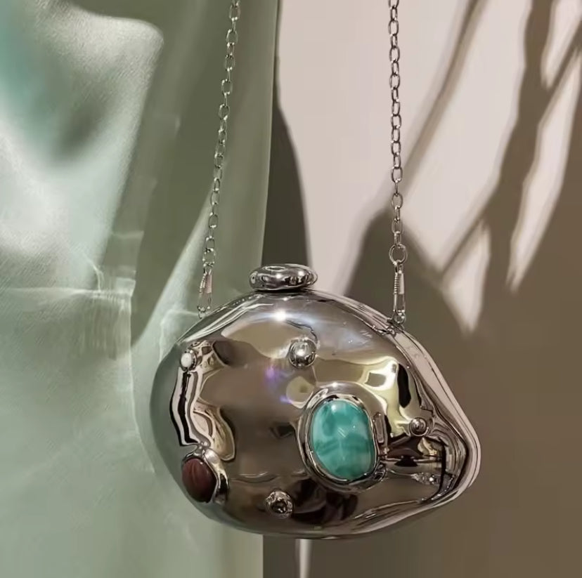 Clutch Luxo Métalic Americano