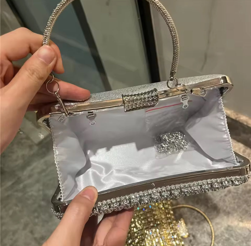 Bolsa Clutch Luxury Dress Prata/Gold