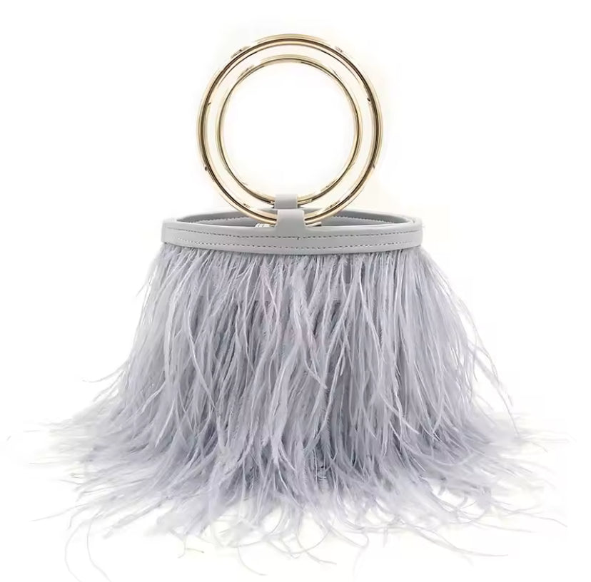 Bolsa Clutch Plumas Laila Musk