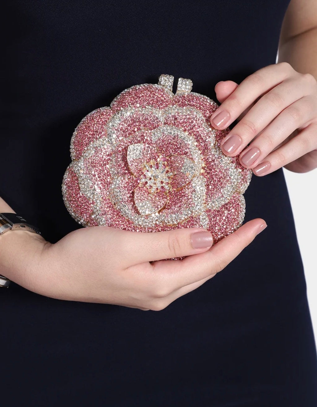 Clutch Cristal Flor Peônia