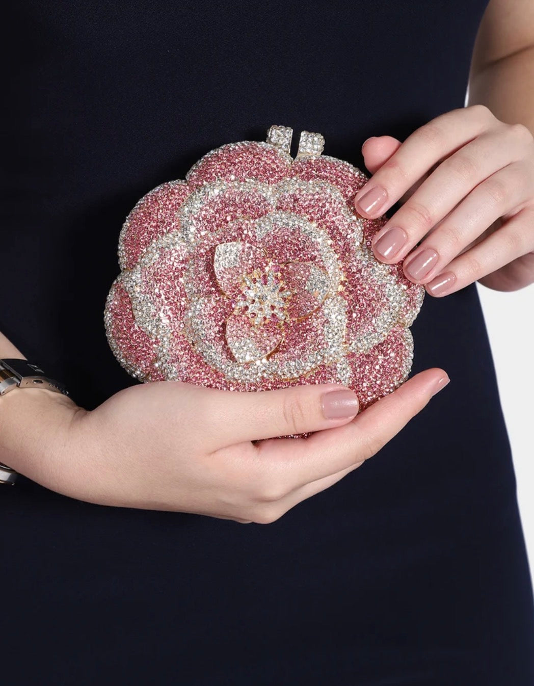 Clutch Cristal Flor Peônia