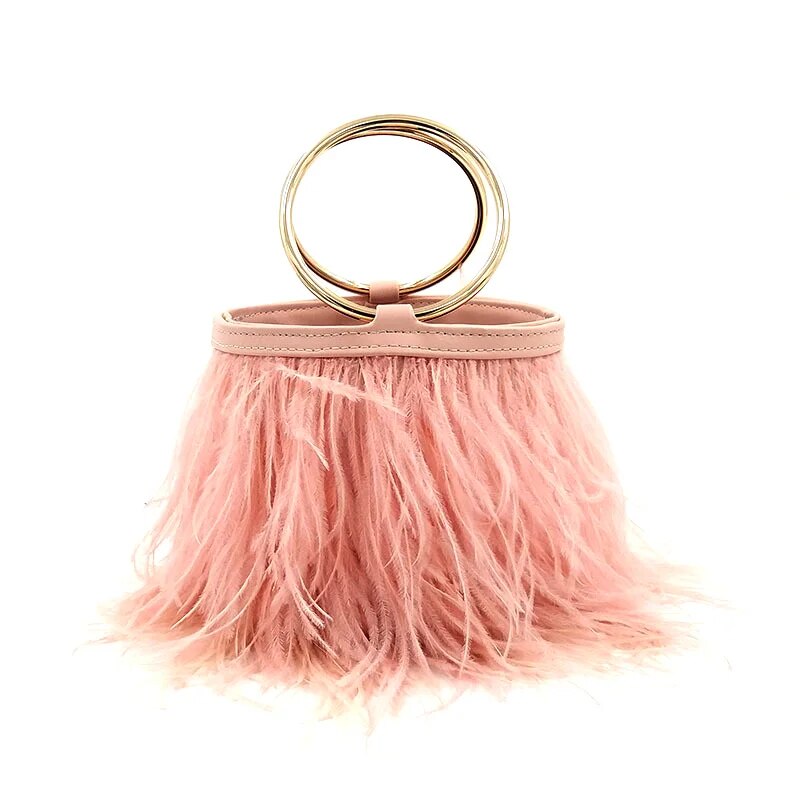 Bolsa Clutch Plumas Laila Musk