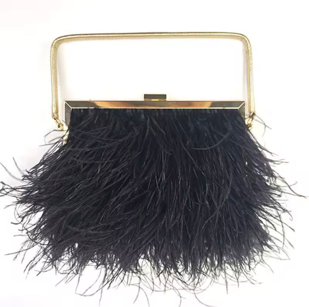 Bolsa Clutch Plumas Salyna