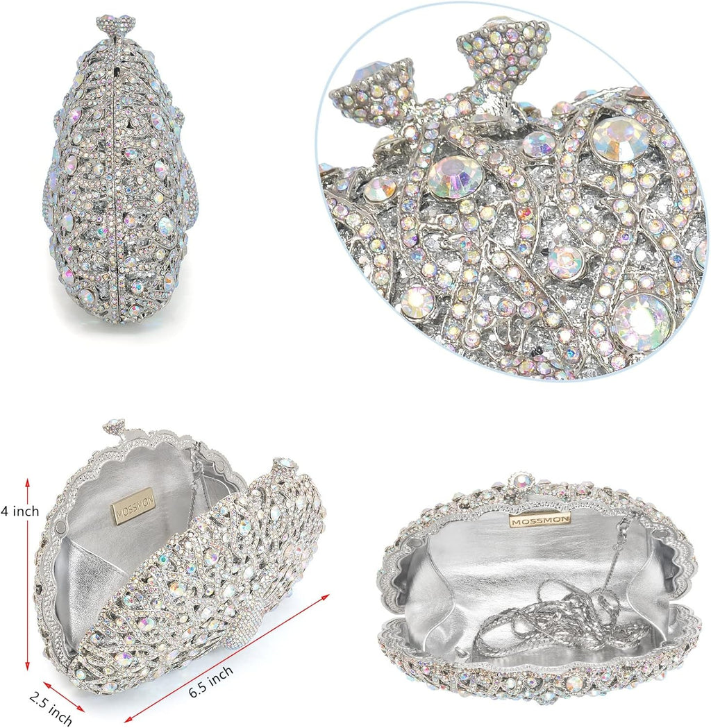 Clutch Prata Cristal Pavone Mossmon