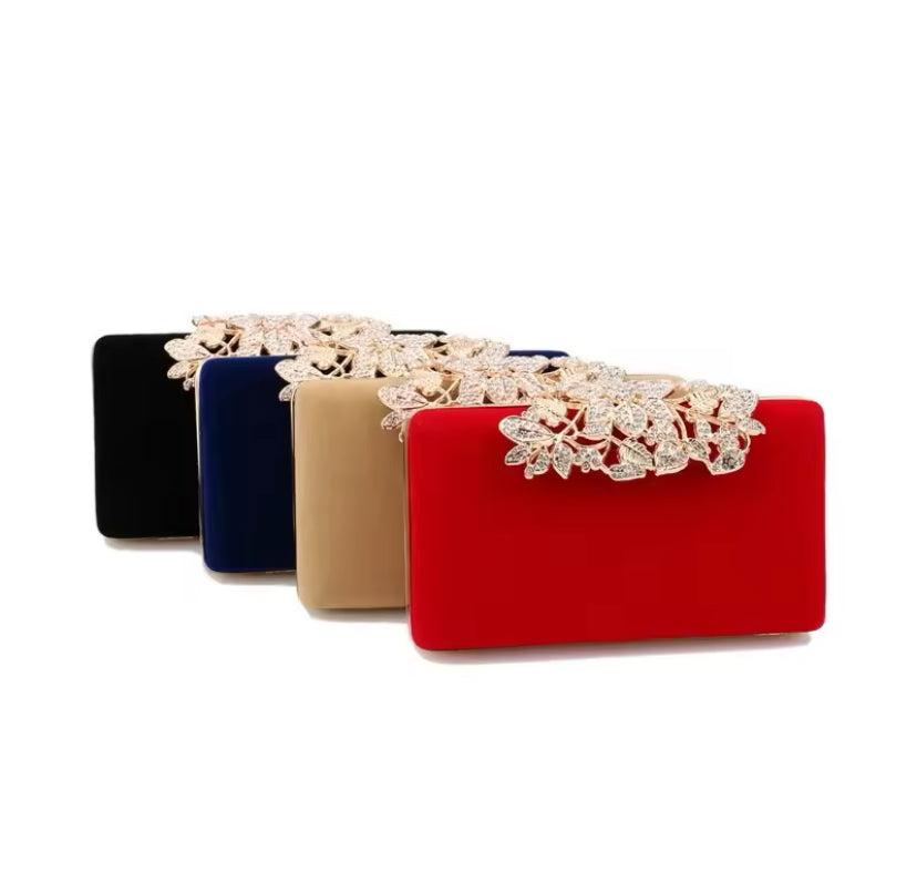 Clutch Veludo Flor Siena