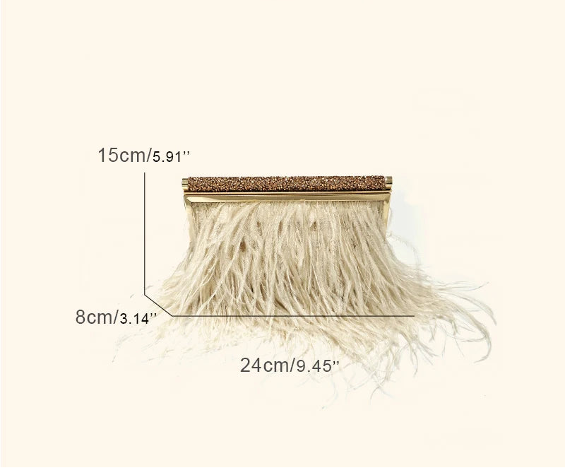 Bolsa Clutch Plumas Izaura