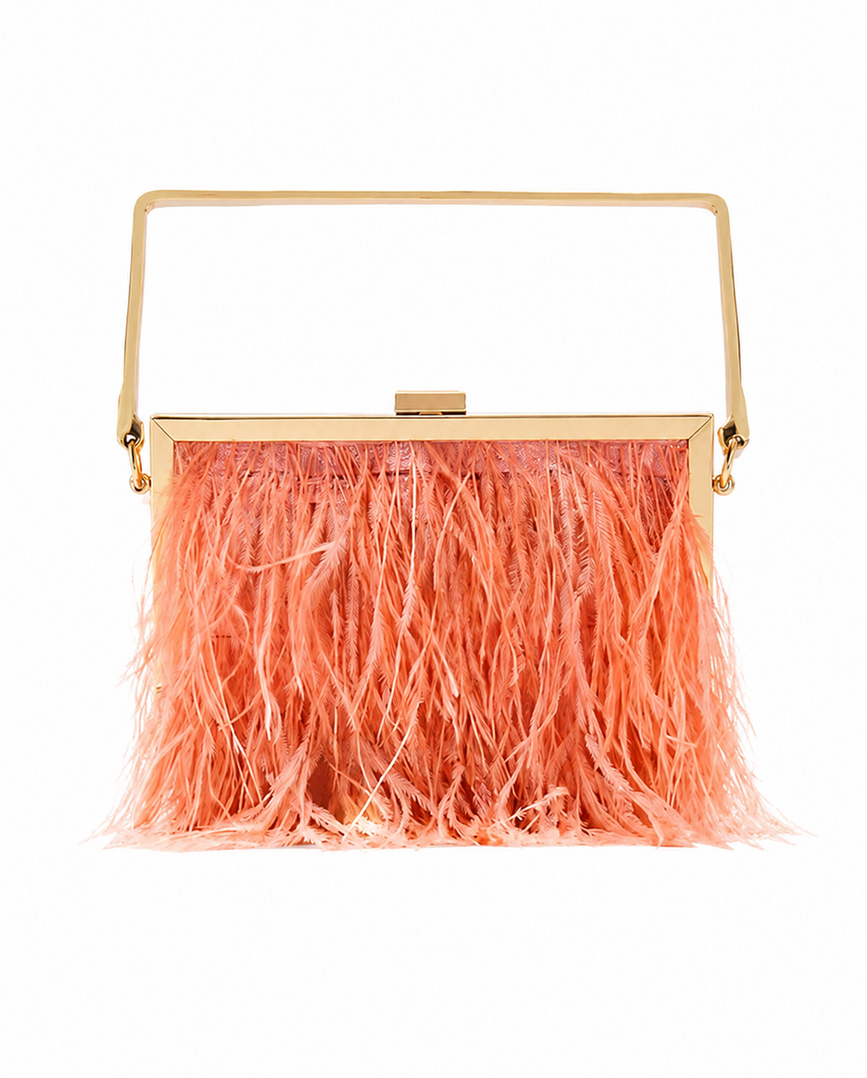 Bolsa Clutch Plumas Salyna