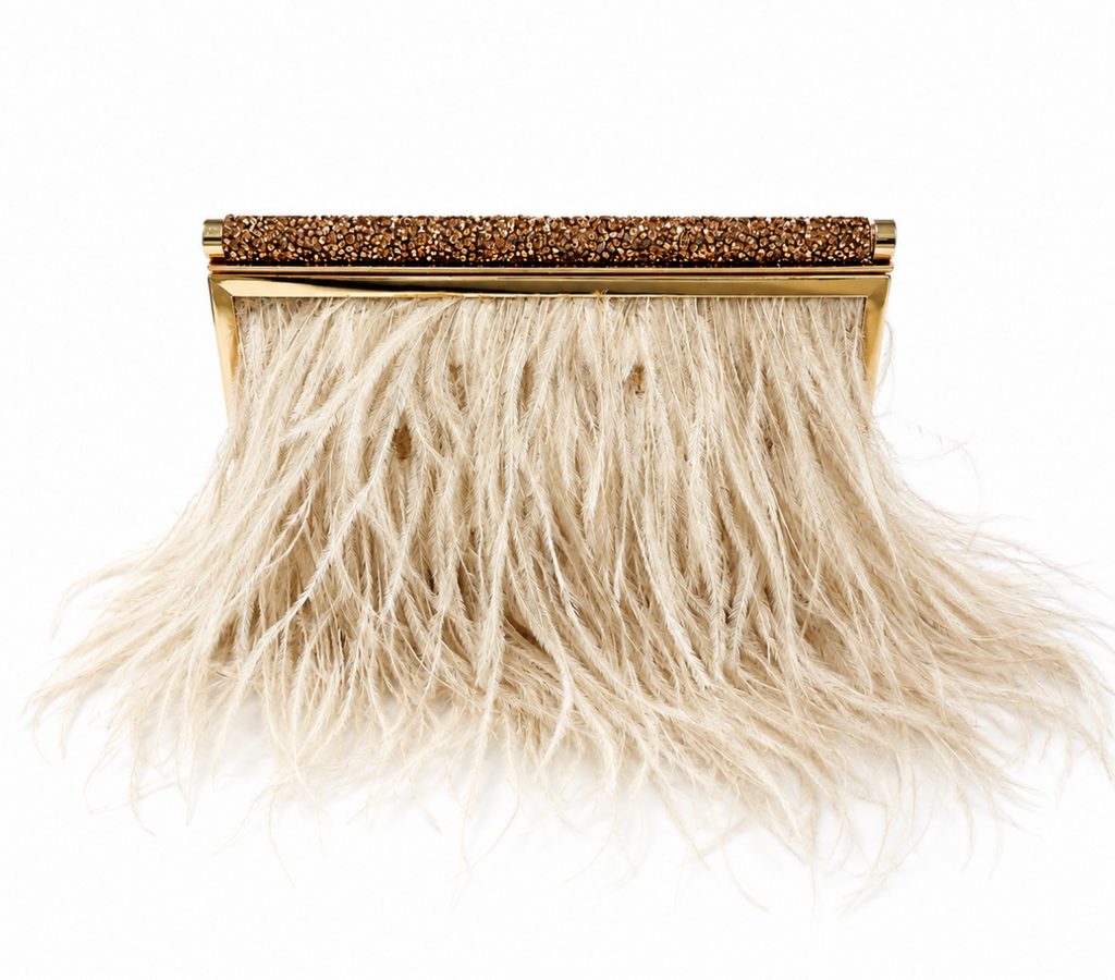 Bolsa Clutch Plumas Izaura
