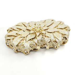 Clutch Metal Floral Cristal