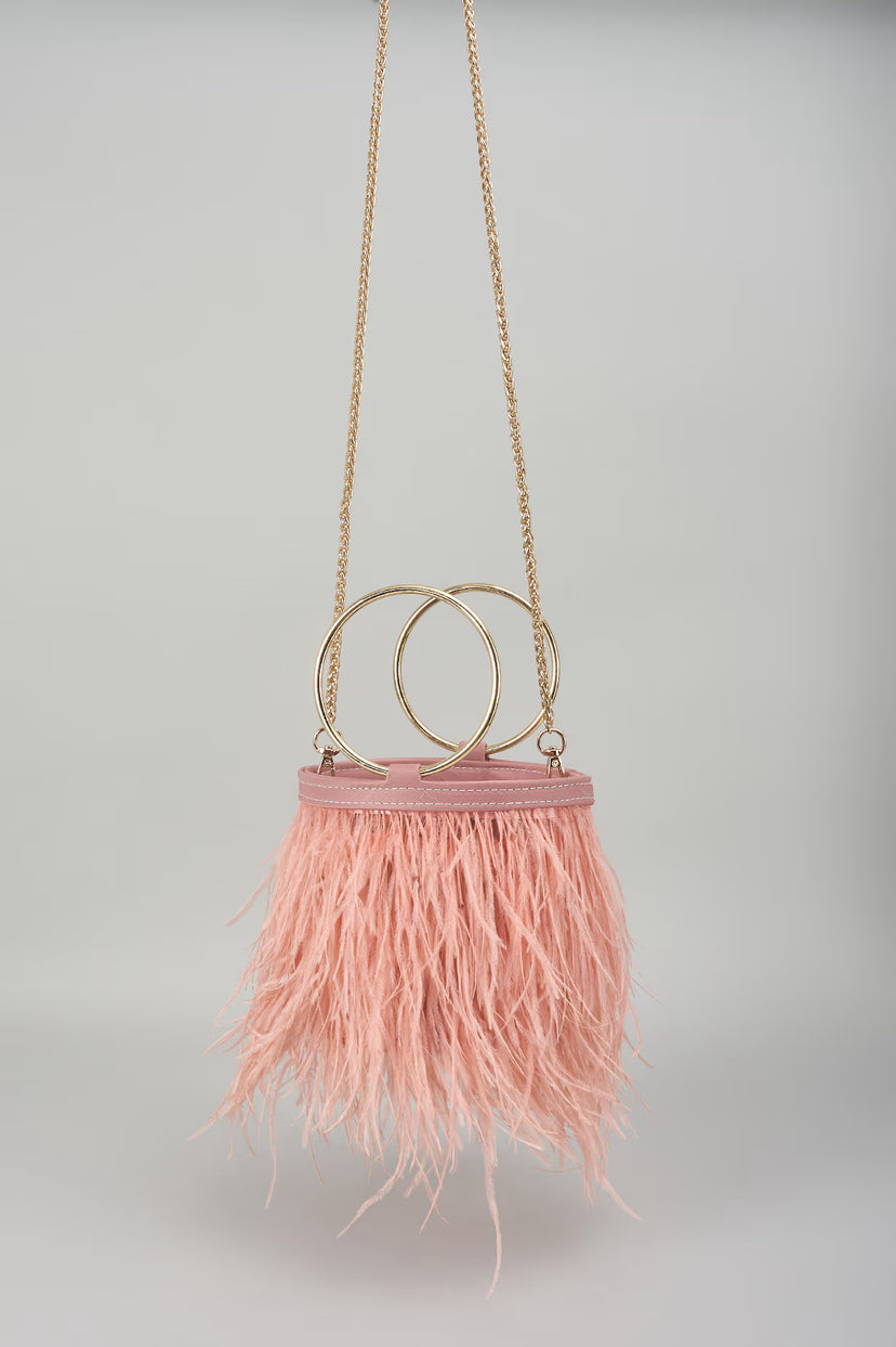 Bolsa Clutch Plumas Laila Musk