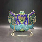 Bolsa feminina de embreagem prateada lantejoulas, bolsa nupcial, festa de casamento, embreagens metálicas, bolsa azul, lantejoulas, diamante, Minaudiere, noite