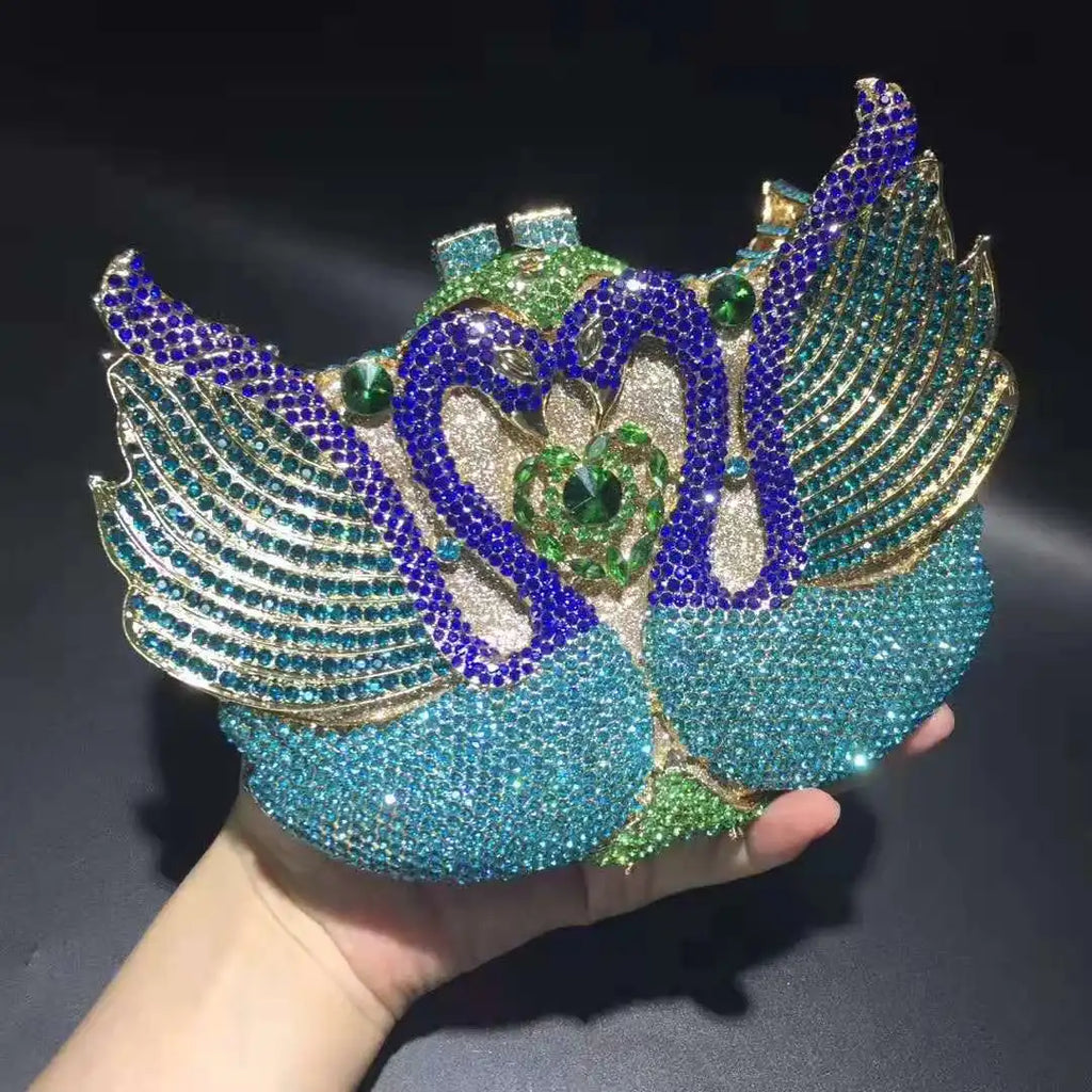 Bolsa feminina de embreagem prateada lantejoulas, bolsa nupcial, festa de casamento, embreagens metálicas, bolsa azul, lantejoulas, diamante, Minaudiere, noite