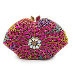 Fushcia/amarelo strass noite sacos de embreagem multicolorido cristal feminino saco de casamento diamante bolsa strass senhoras bolsa