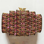 Embreagem noite de cristal de tamanho grande para mulheres, saco do telefone, diamante luxuoso, bolsa do casamento, strass verde, bolsa de ombro da senhora
