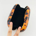 Novo leopardo arcylic sacos de noite luxo senhora bolsa embreagem marca designer ombro crossbody saco mini festa casamento corrente bolsa
