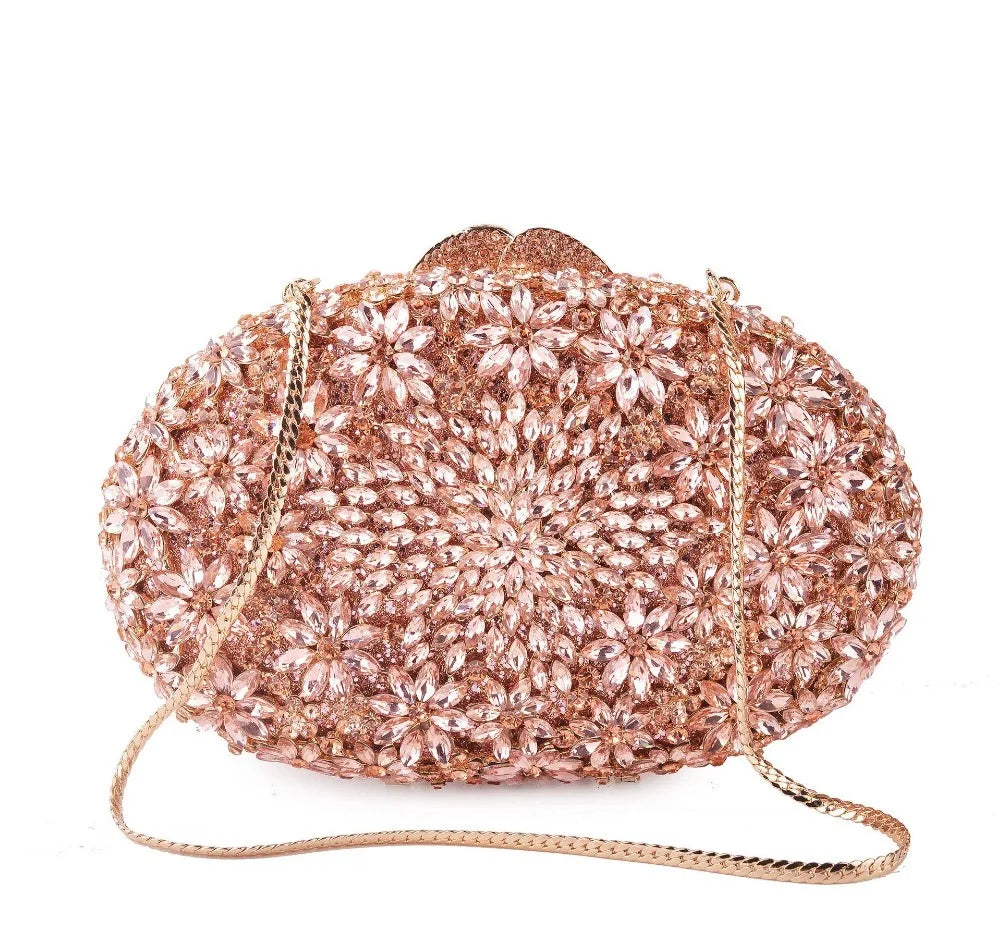 Xiyuan elegante rosa/ouro cor pedra sacos de noite e garras para mulheres festa formal cristal bolsa embreagem casamento bolsa