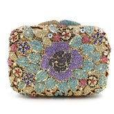 Sacos de flores cristal embreagem noite bolsa whtuoheng feminino diamante strass bolsas formal festa casamento roxo/azul/dourado sacos