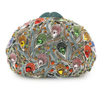 Branco claro pedra saco de noite bolsas luxo diamante garras senhora cocktail ouro metálico bolsa feminina menina banquete bolsas