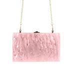 Novo design acrílico sacos de noite pure pink embreagem bolsa festa de casamento bolsas luxo corrente ombro crossbody bolsa feminina carteira