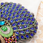 Coruja em forma de cristal noite bolsa de embreagem feminina novo designer luxo chique novidade azul strass metal bolsa e bolsa personalidade