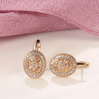Brincos Vintage Ouro Rosa com Zircônia