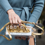 Bolsa de ombro feminina delicada de flor, bolsa de mão luxuosa de acrílico com bolsas transversais da moda, para mulheres
