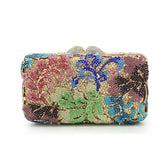 Senhora colorida flor diamante embreagem saco de noite das mulheres ombro corrente bolsa senhoras strass festa casamento mini pedra garras