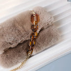 Embreagem de corrente de resina acrílica para mulheres, acessórios para bolsa, alça de ombro fofa, âmbar, luxo, nova moda
