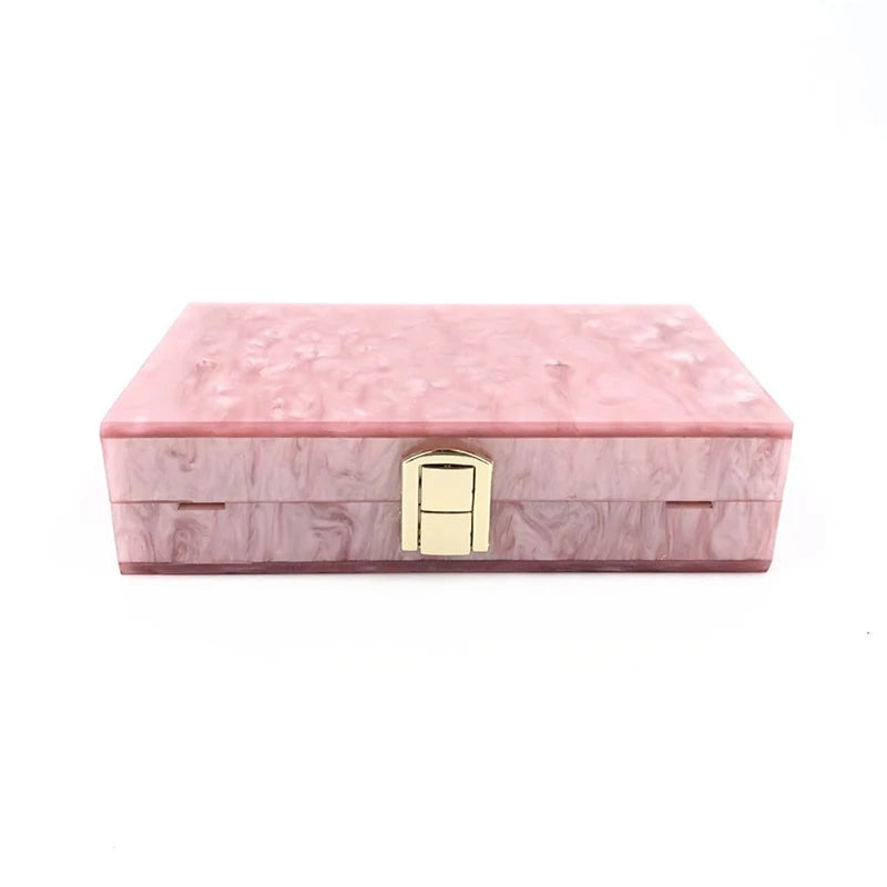 Novo design acrílico sacos de noite pure pink embreagem bolsa festa de casamento bolsas luxo corrente ombro crossbody bolsa feminina carteira