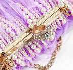 Venda quente frisado borla bolsa de embreagem diamante pérola sacos noite festa casamento bolsa embreagem corrente metal sacos ombro