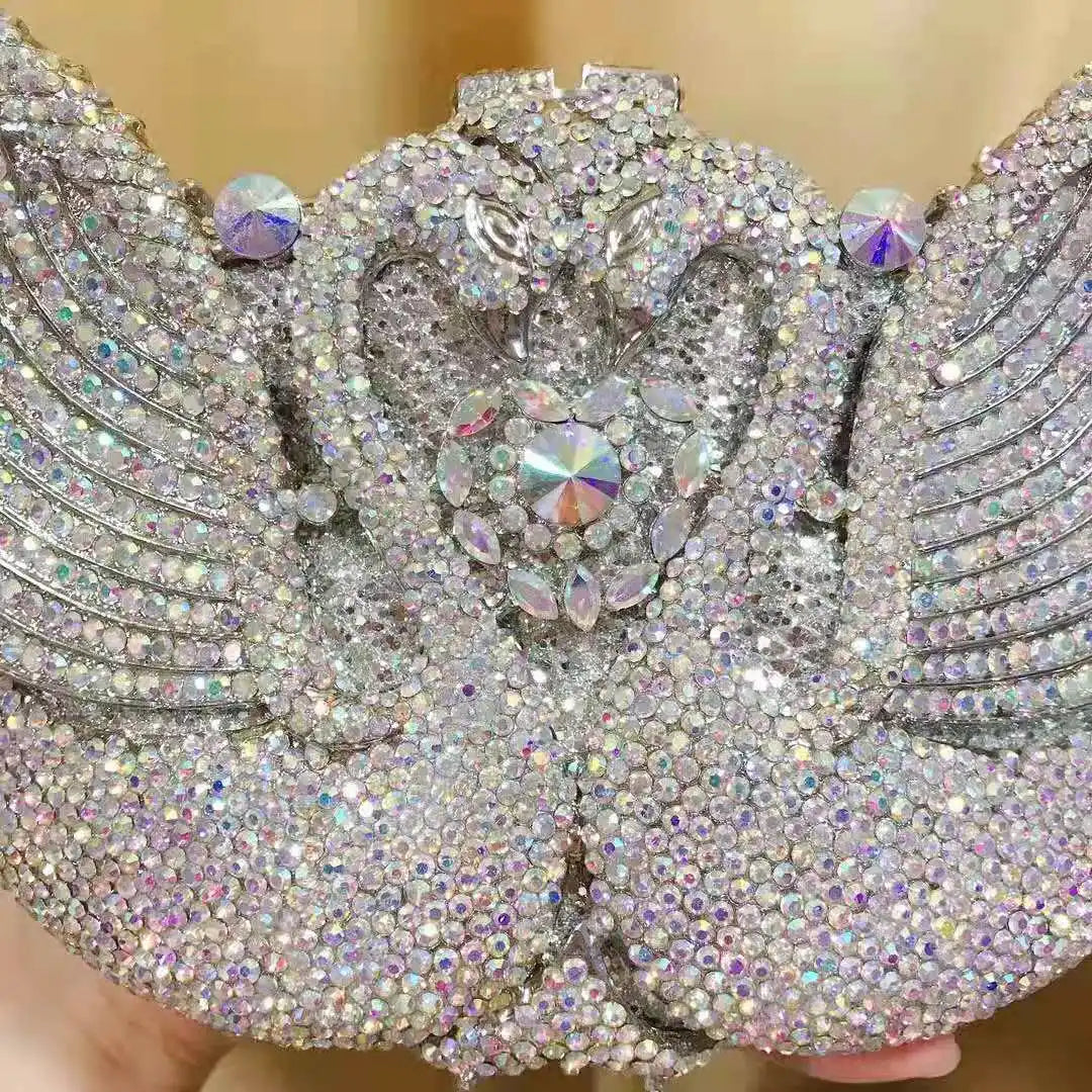 Bolsa feminina de embreagem prateada lantejoulas, bolsa nupcial, festa de casamento, embreagens metálicas, bolsa azul, lantejoulas, diamante, Minaudiere, noite
