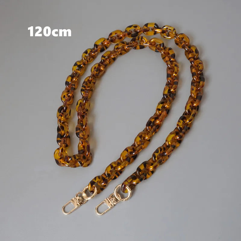 Embreagem de corrente de resina acrílica para mulheres, acessórios para bolsa, alça de ombro fofa, âmbar, luxo, nova moda