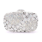 Xiyuan deslumbrante feminino verde/rosa cristal bolsa de embreagem sacos de noite nupcial festa de casamento diamante metal garras bolsa e bolsa