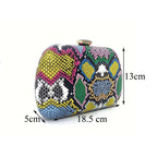 Moda Multicoloured Python Snake-Skin Mulheres Evening Clutch Bags Presente do Dia das Mães Dimond Bolsas Cadeia Ombro Bolsas