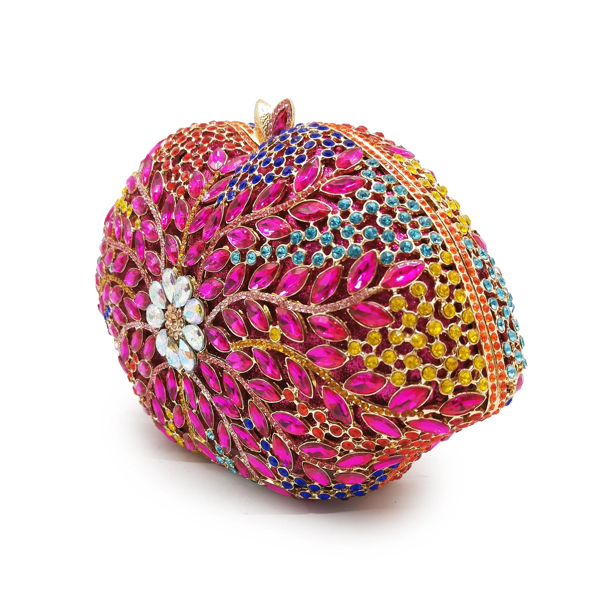 Fushcia/amarelo strass noite sacos de embreagem multicolorido cristal feminino saco de casamento diamante bolsa strass senhoras bolsa