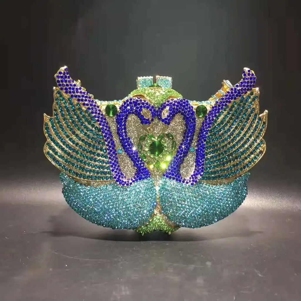 Bolsa feminina de embreagem prateada lantejoulas, bolsa nupcial, festa de casamento, embreagens metálicas, bolsa azul, lantejoulas, diamante, Minaudiere, noite