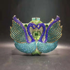 Bolsa feminina de embreagem prateada lantejoulas, bolsa nupcial, festa de casamento, embreagens metálicas, bolsa azul, lantejoulas, diamante, Minaudiere, noite